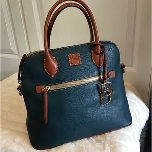 Dooney pebble grain large domed satchel teal